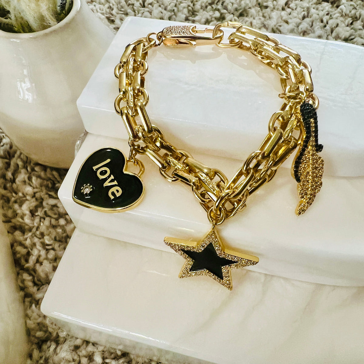 Charm Gold Chain Bracelet