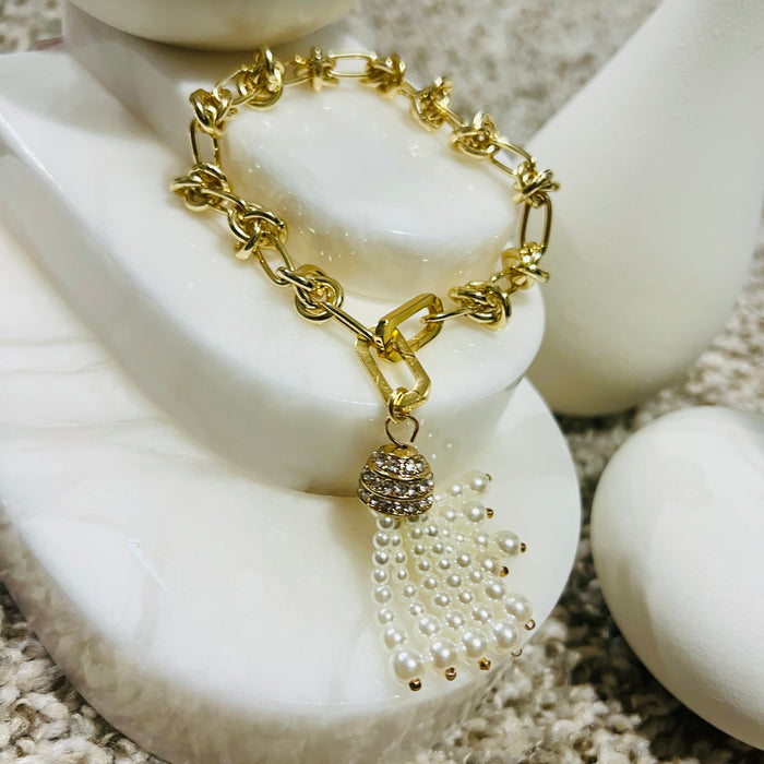 Twisted Knot Gold Chain Bracelet