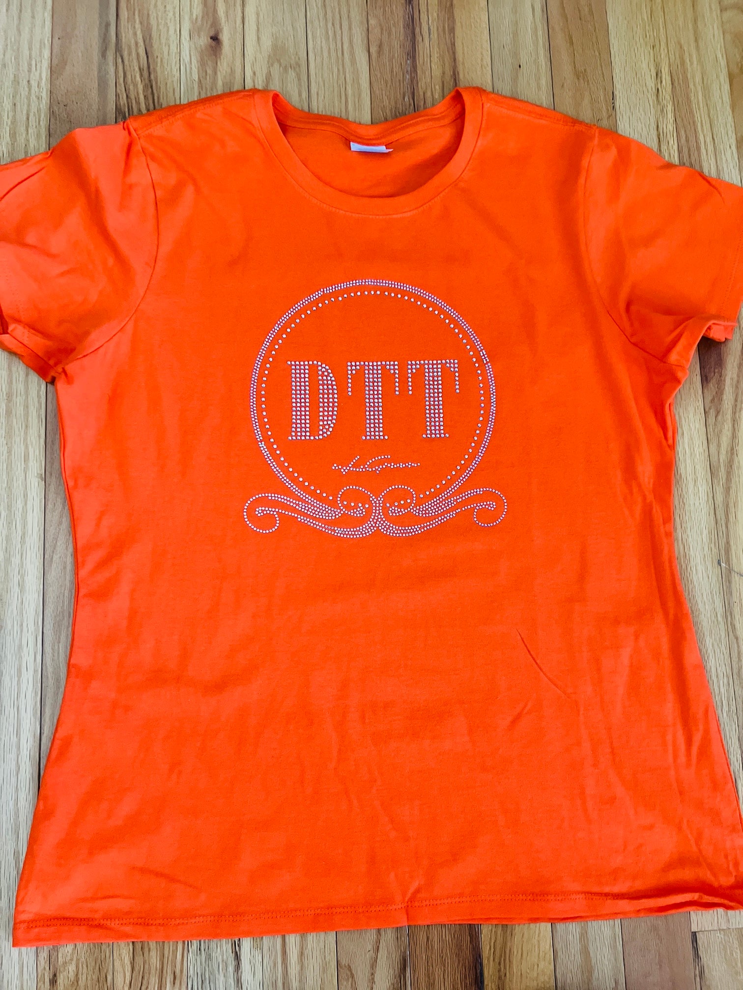 Signature Logo Rhinestone T-Shirt Collection - Orange – DTT by L