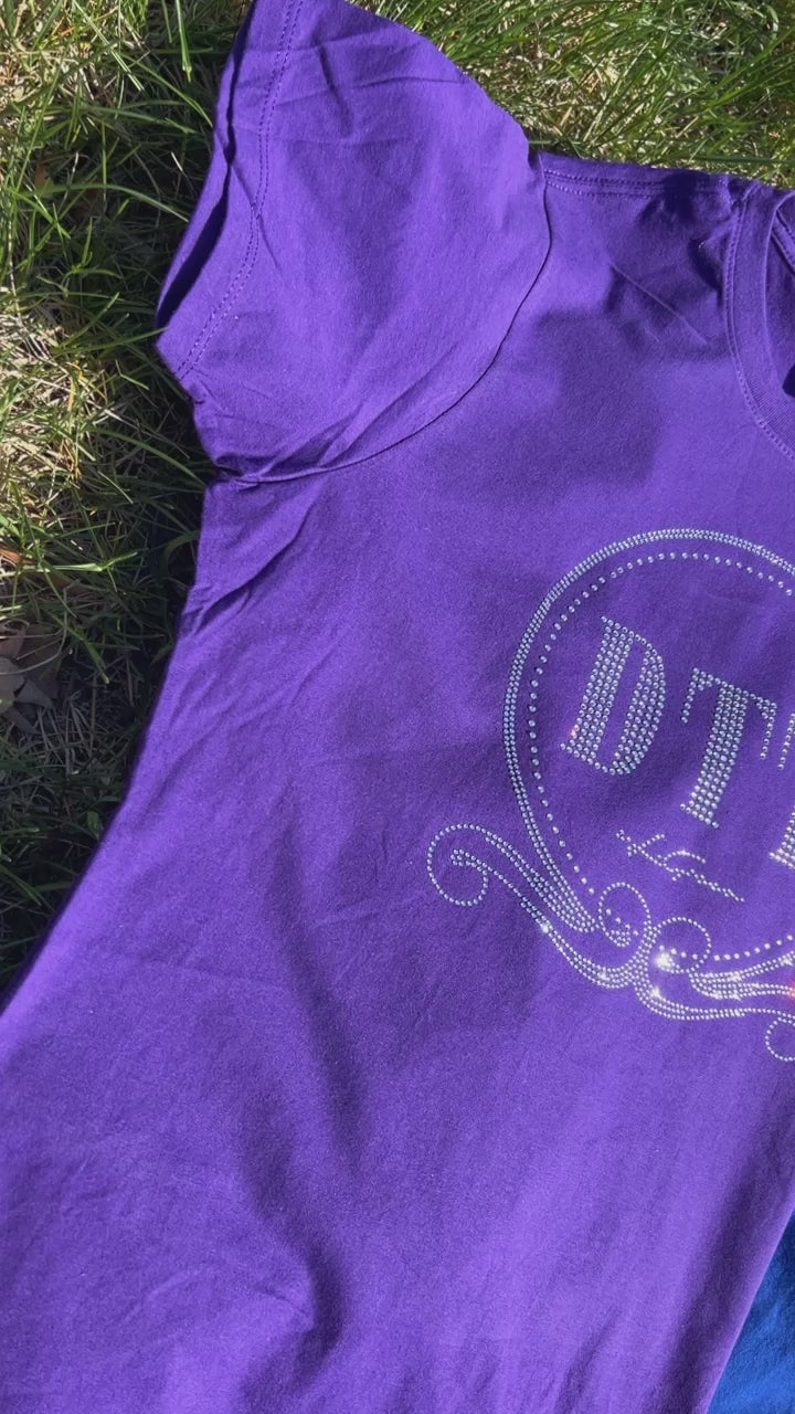 Signature Logo Rhinestone T-Shirt Collection - Royal Purple