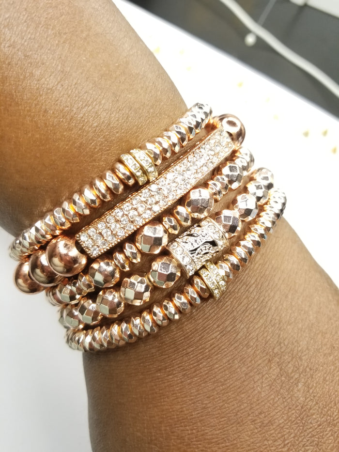 Rose Gold Hematite Gemstone 5 Piece Set