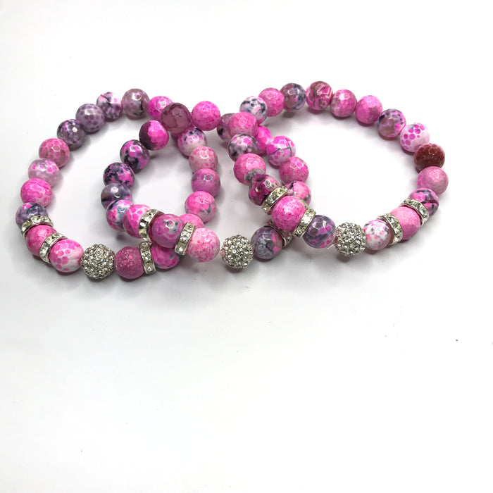 Pink Agate Gemstone Bracelet