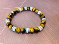 Men's Tiger Eye/Genuine Shell/Hematite Bracelet
