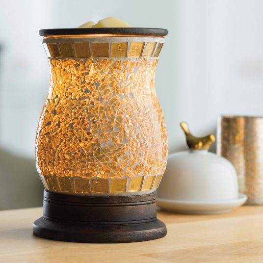 Gold Glass Mosaic Illuminating Wax Melt Warmer – DTT by L. Green