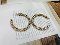 Gold & Snakeskin  Brass Earrings