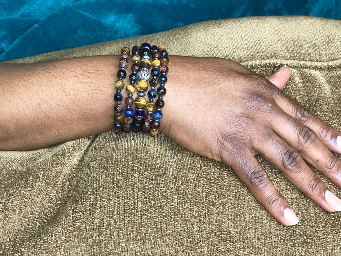 Men's Mixed Colored Tiger Eye Stackable Bracelet