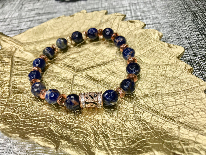 Men's Orange Sodalite Gemstone Bracelet