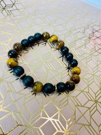 Men's Tiger Eye & Hematite Gemstone Mixed 2 Bracelet