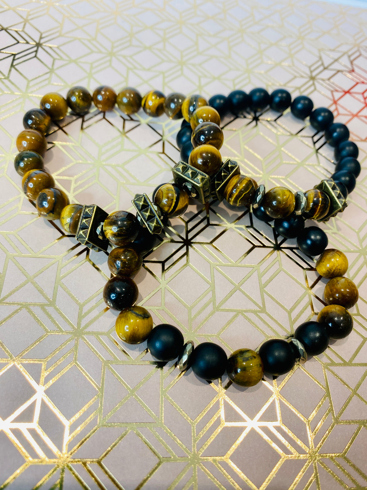 Men's Tiger Eye & Hematite Gemstone King Bracelet