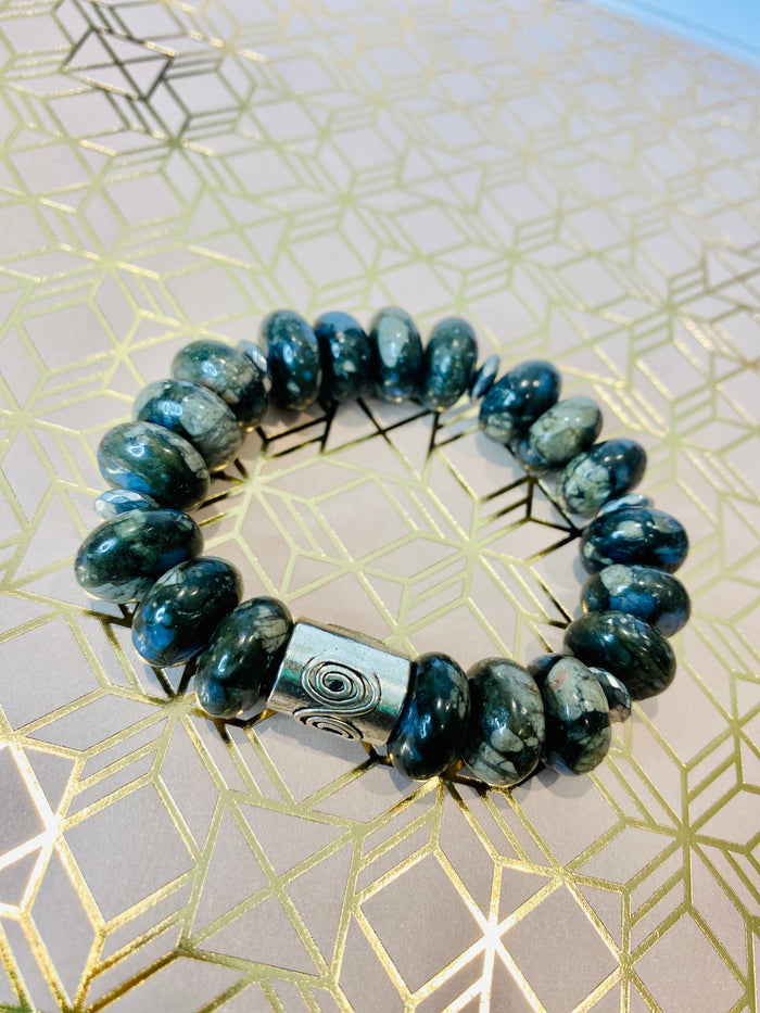 Men's Grey Rare Gemstone Bracelet