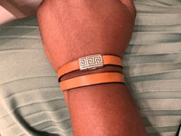 Cognac Western Look Wrap Leather Bracelet