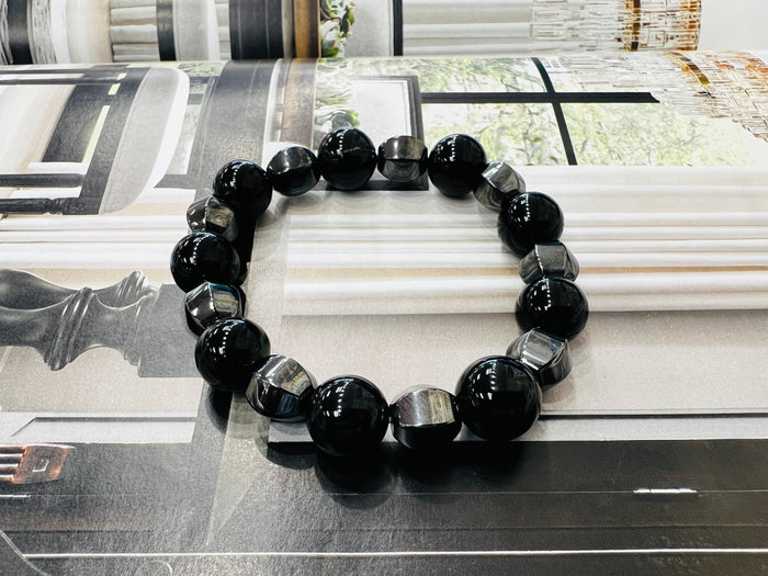 Men's Tiger Black Jade Hematite Bracelet