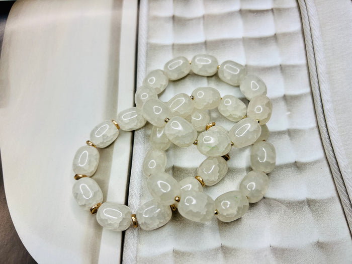 White  Jade Gemstone Bracelet