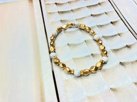 Gold/ White Howlite Accent Beaded  Bracelet