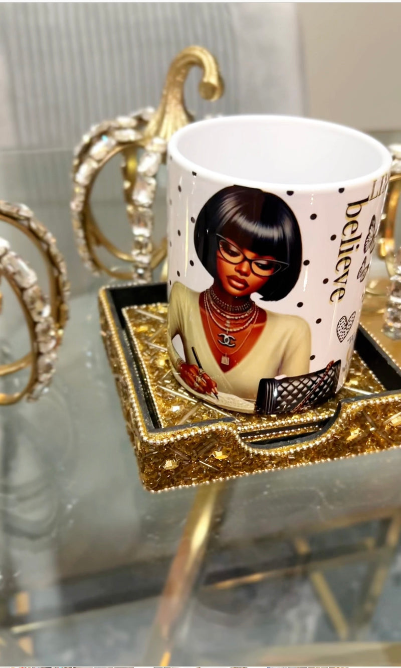 "She's Focused" Custom Illustrated Mug