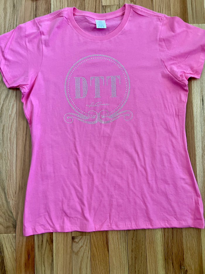 Signature Logo Rhinestone T-Shirt Collection - Pink