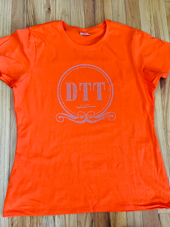 Signature Logo Rhinestone T-Shirt Collection - Orange