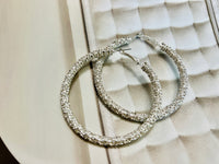 X-Large (2.5 inch) Rhinestone Hoop Earrings