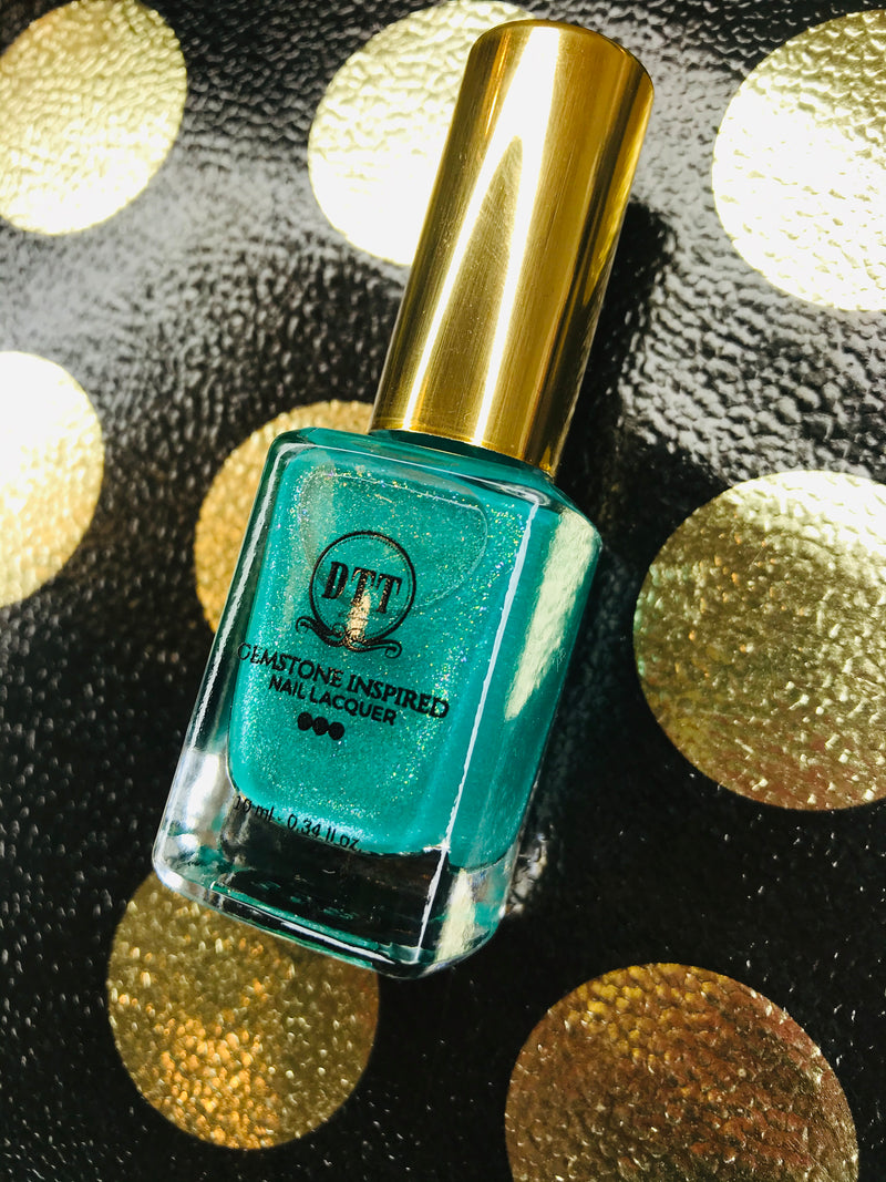 Shimmering Turquoise Gemstone Inspired Vegan Nail Lacquer
