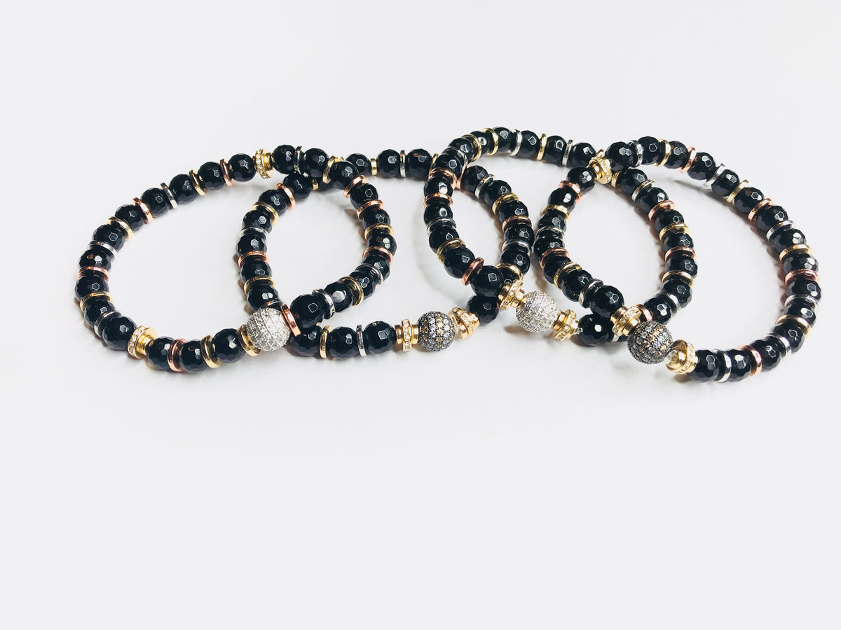 Onyx Gemstone Stackable Bracelet