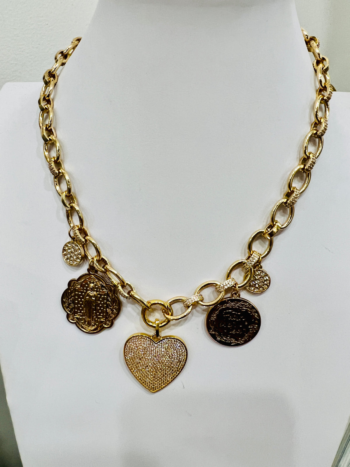 "Queen Bee" Multi Charm  Circle Link Luxury Lifestyle Necklace