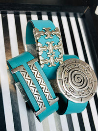 Seafom Silver Circle Leather Bracelet